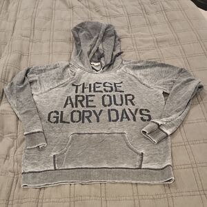 Forever 21 Gray Hoodie with Navy Text Size L!